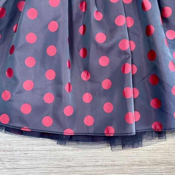 NAVY and RED POLKA DOT SKIRT WITH TULLE! - Picture 3 of 7